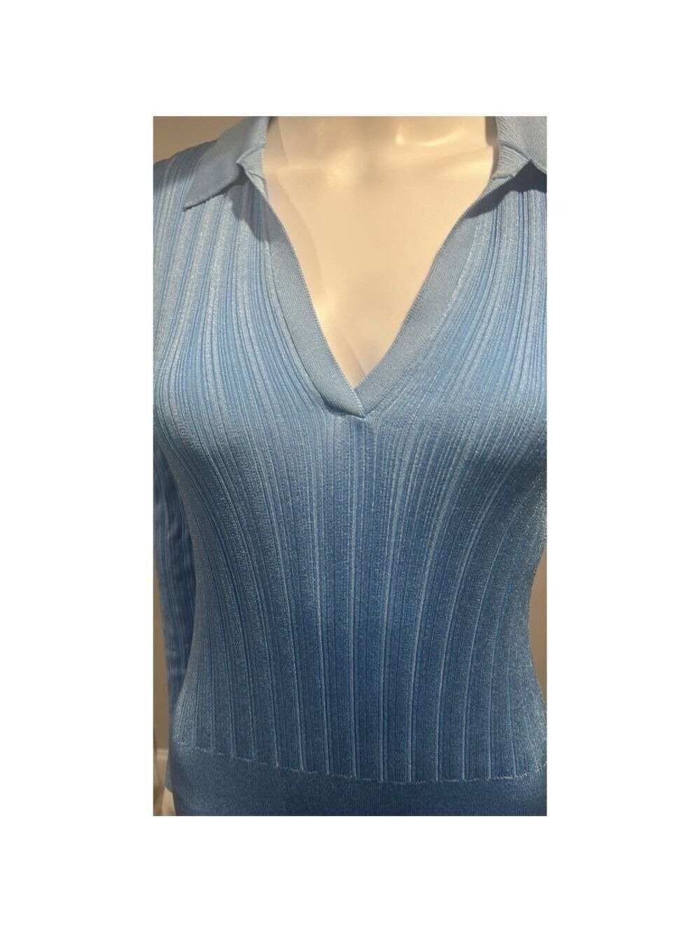 Rag & Bone Blue Dawson Blue Long Sleeve Knit Midi Dress Size Medium - Picture 5 of 9